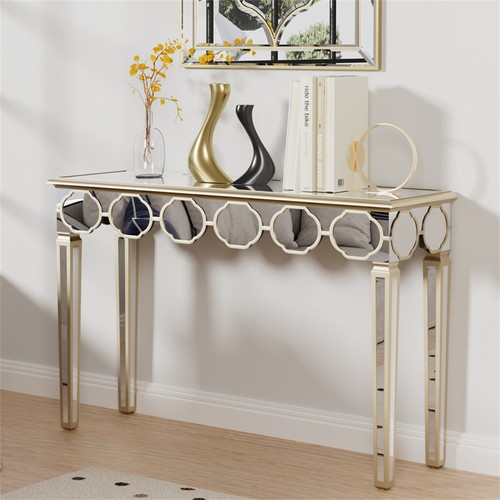 Silver mirrored console table - silver,