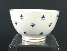 Antique Staffordshire tea Bowl Cornflower sprigs pattern, New hall / Caughley ?