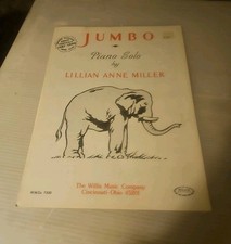 Vintage 1952 "Jumbo" Sheet Music Piano Solo By Lillian Anne Miller Willis Music 