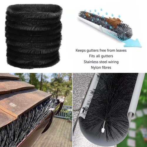 Roof gutter brush leaf guard - gutter,