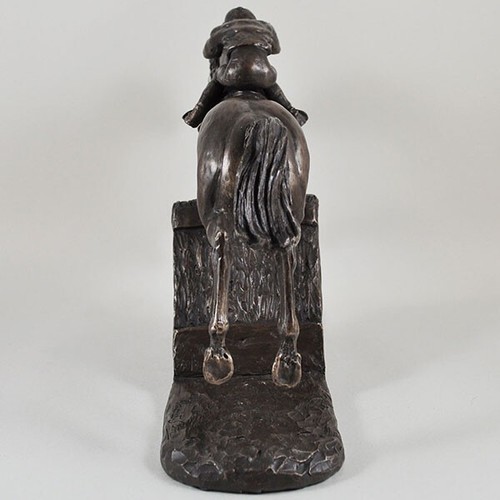 Bronze horse racing jockey - horse,