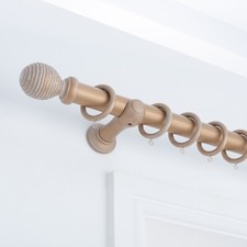 Ribbed Wooden Curtain Pole