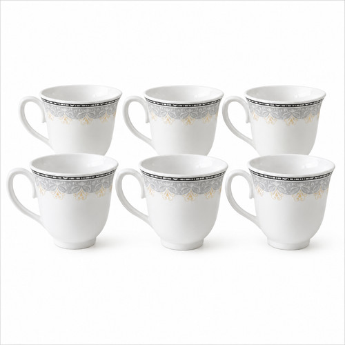 Porcelain tea coffee cups - 6,