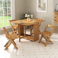 Corona Butterfly Drop Leaf Dining Table and 4 Chairs Wax Santos