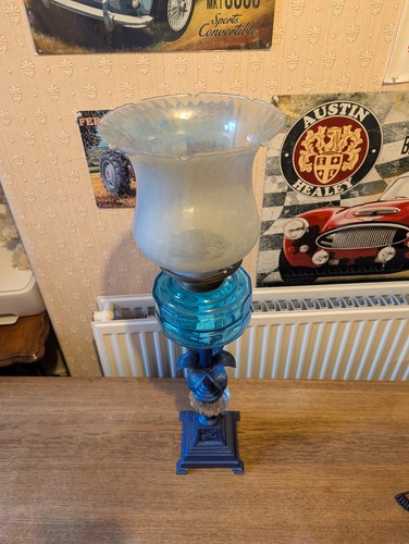 Vtg glass metal - &, oil