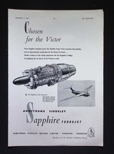 Original 1953 Advert Armstrong Siddeley Sapphire Turbojet Engine Victor