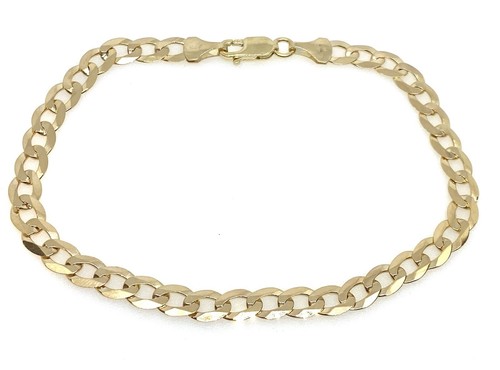 Heavy gold curb - bracelet, 9ct