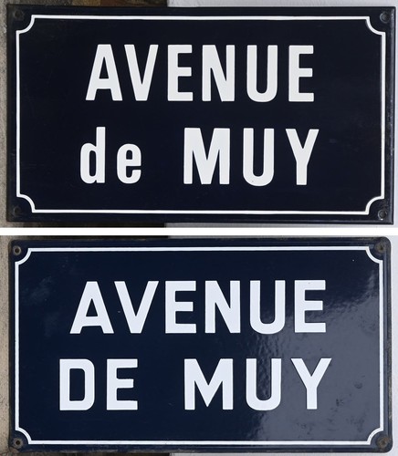 Old blue french enamel street - old,
