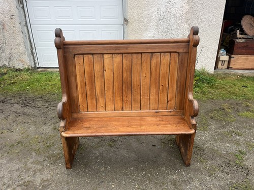 Victorian pine church pew - pine,