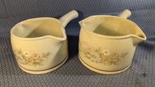 2x Royal Doulton Lambethware "Florinda" handled Gravy / Sauce, Boat / Jug - VGC