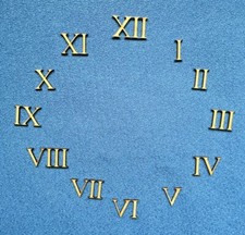 MDF Clock face numbers Roman numerals set blank craft shape 2cm, 3cm, 4cm  high