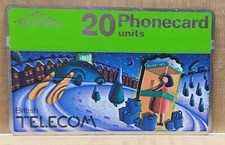  Vintage British Telecom Collectible Phone Card Christmas Present Snow Scene 