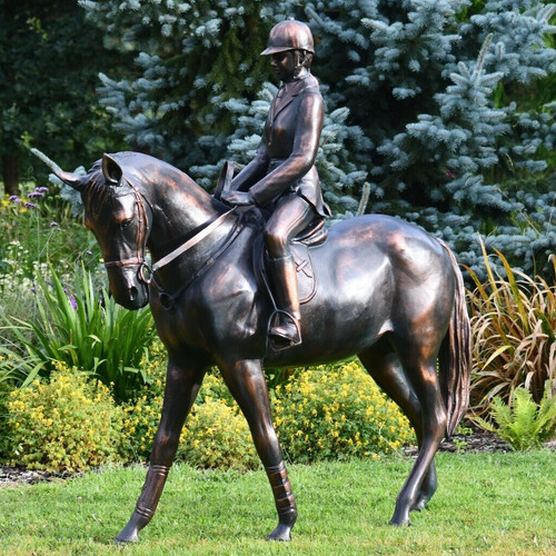 Horse rider garden statue - rider,