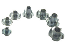 T-NUTS Zinc Plated FOUR PRONGED THREADED for WOODEN FURNITURE M4 M5 M6 M8 M10