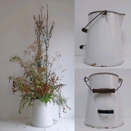 Vintage large enamel jug - enamel,