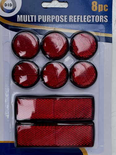 Red self adhesive reflectors - self, 8