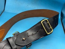 Original British Army Officer's Sam Browne Leather Belt - Approx 38" Waist