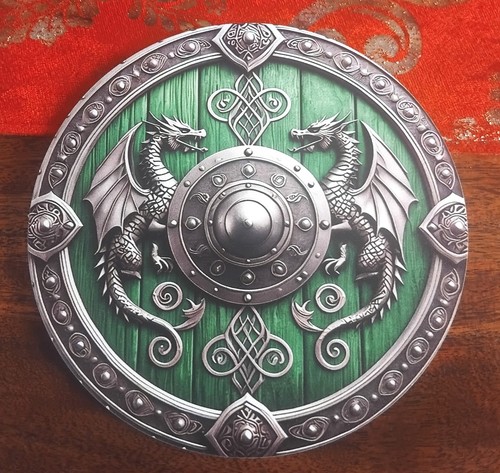 Viking dragons shield - viking, circular