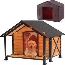 Winter Dog House for Outdoor & Indoor Dog Kennel Insulated Puppy Shelter 34.3"