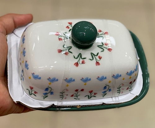 Pretty ceramic butter dish lid - ceramic,