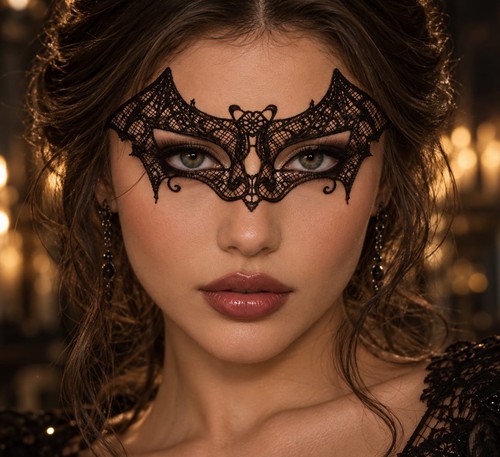 Black lace bat - lace, mask