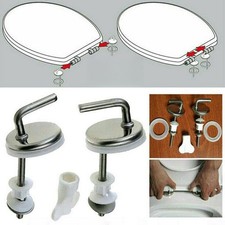 2 Pcs Universal Toilet Seat Hinges Spare Replacement Fitting Bathroom NEW UK
