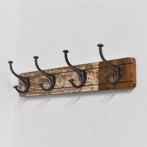 Reclaimed wood coat rack - wood, 4