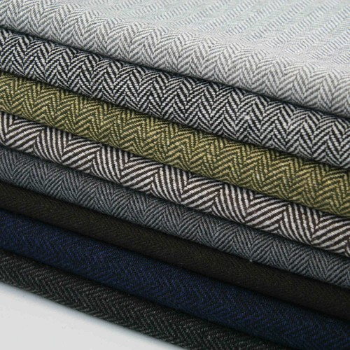Herringbone tweed wool blend - tweed,