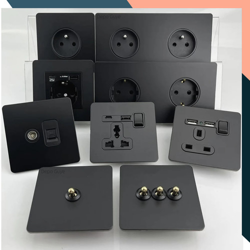 Black toggle light - toggle, switch