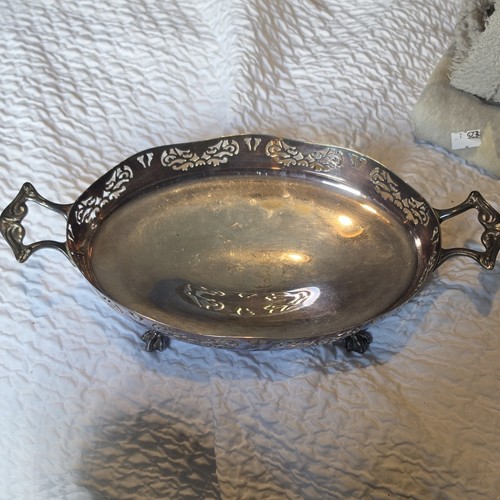 Silver plate oval serving - serving, tray