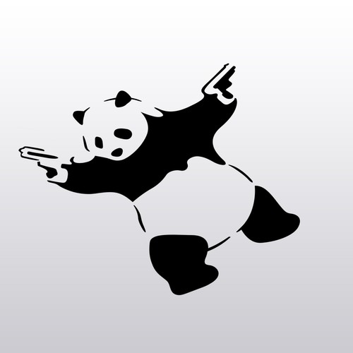 Banksy panda art decal - art, sticker