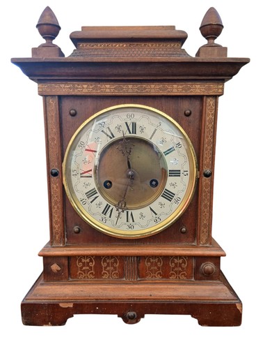 Oak cased mantle - oak, clock