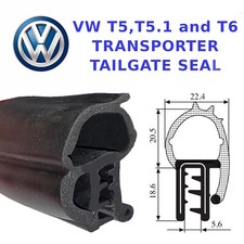 VW Transporter Rear Tailgate Barn Door Seal - T5 T5.1 and T6 - Complete Length