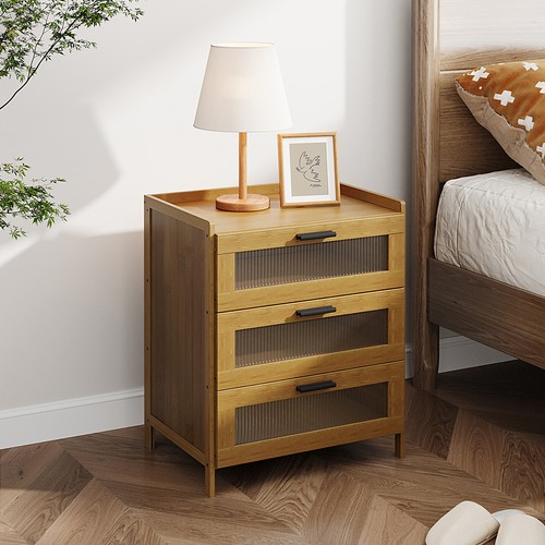 Wooden bedside table drawers - wooden,