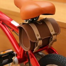 Bike Bag Cycling Rear Pouch Handcrafted Leather Retro Style Bicycle Seat Bag