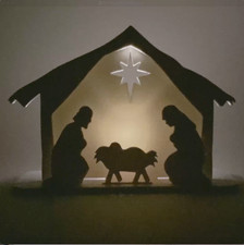 White nativity scene - white, tea