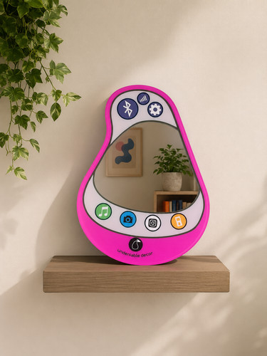 Retro pear phone accent mirror - phone,
