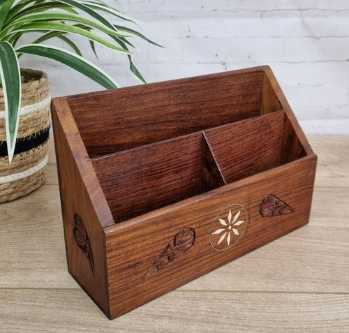 Wooden letter rack desk - wooden, rack,