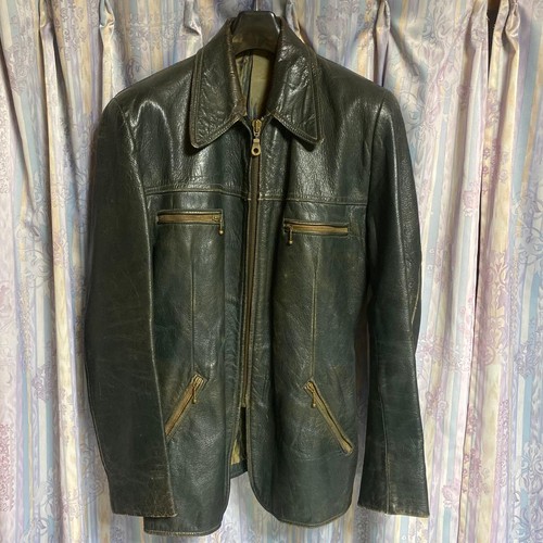 Motorcycle leather jacket - leather, 70s