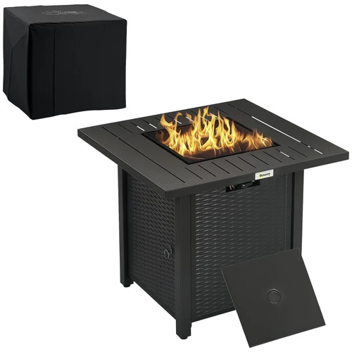 Rattan style propane gas fire - rattan-style,