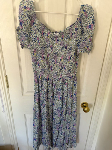 Girls floral smocked - m&s,