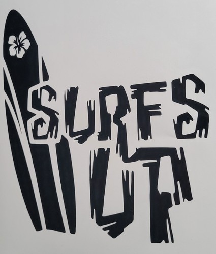 Surf board decal vinyl - 1x,