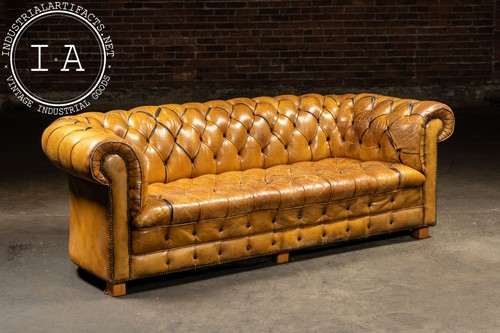 Tufted leather chesterfield - leather,