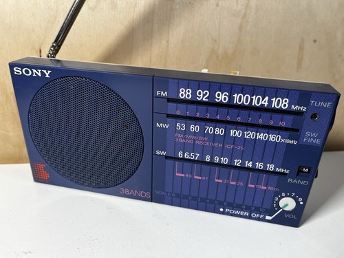 Vintage sony icf - icf-25, 3-band