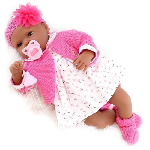 Black baby doll realistic - black,