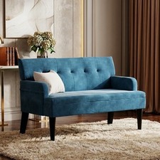 2 Seater Chesterfield Velvet Sofa Blue Ready For Delivery