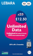 Lebara Mobile SIM Card with Unlimited Data Plan for £12.50, No Contract