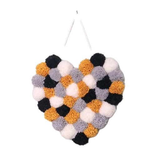 Heart shape pom wall - heart,