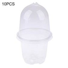 Set of 10 Transparent Plastic Nursery Pots for Indoor and Outdoor Plants