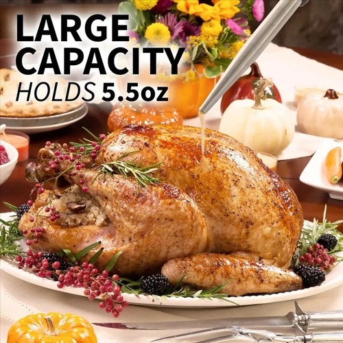 Stainless steel turkey baster - turkey,